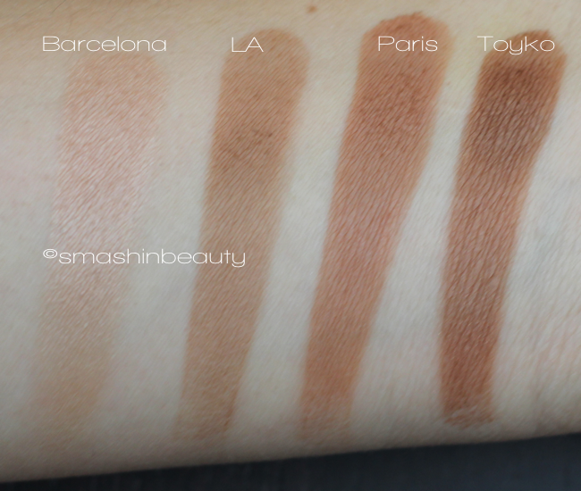 Fashionista Bronzer Barcelona, LA, Paris, Toyko, Swatches, Makeup Review