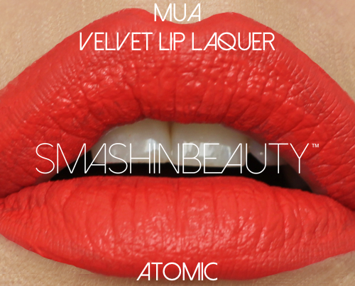 MUA Velvet Lip Lacquer Atomic Swatches
