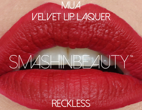Make Up Academy MUA Velvet Lip Lacquer Reckless Swatches