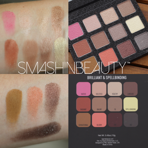 Sigma Beauty Brilliant Spellbinding Palette Swatches
