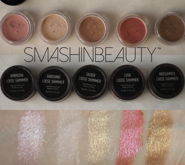 Sigma Beauty Loose Shimmer Swatches